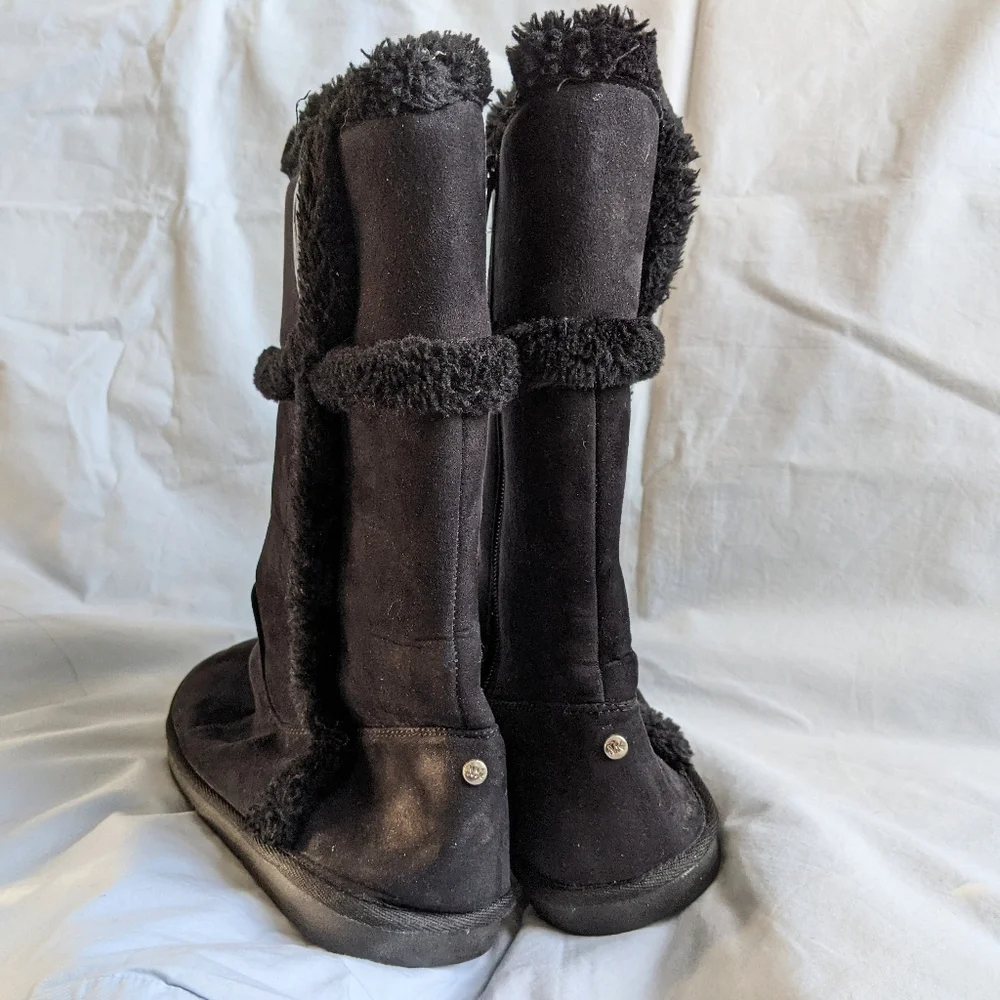 Michael Kors girl Feux fur suede winter boots size 5